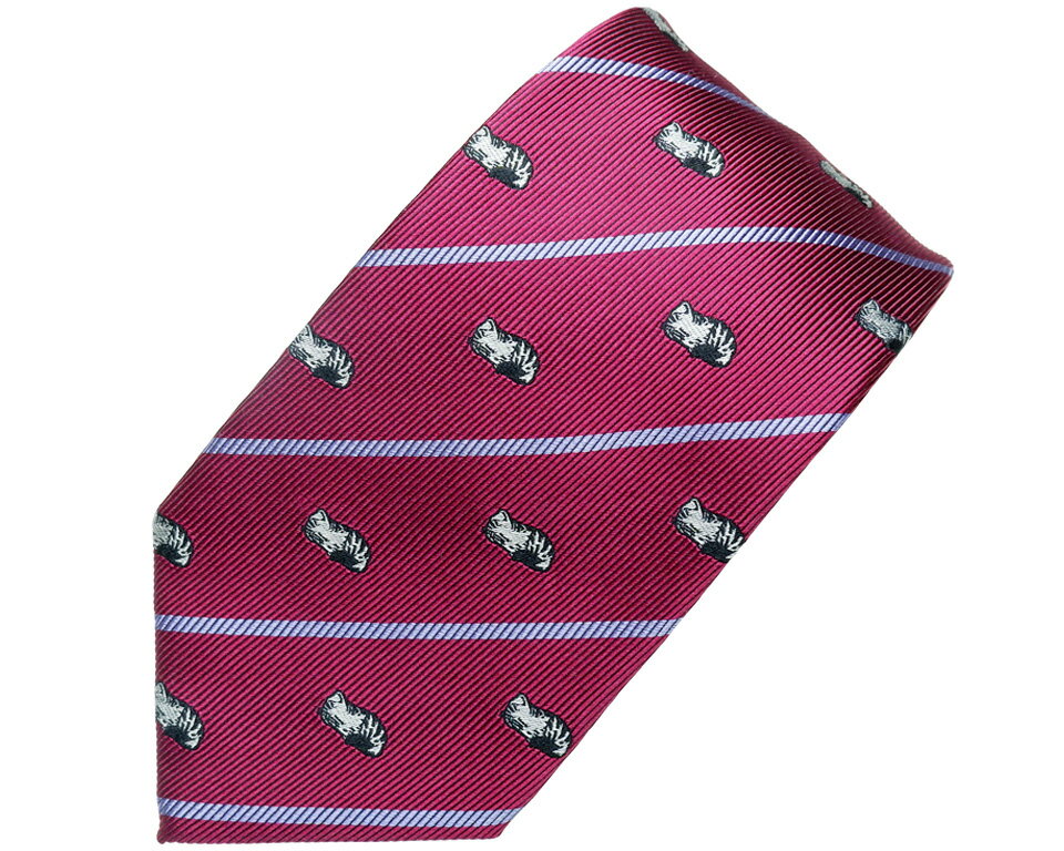 ネクタイ 寝子コタツ アメリカンショートヘアー ワイン 富士桜工房