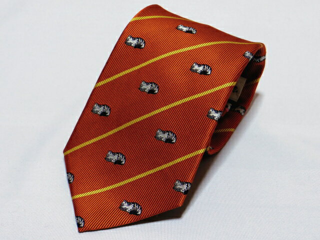 ネクタイ 寝子コタツ アメリカンショートヘアー オレンジ 富士桜工房