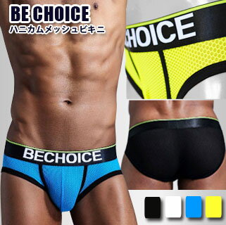 BE CHOICE ハニカムメッシュビキニローライズ[メンズ インナー 下着 男性用 メッシュパンツ メッシュ素材 通気性 シースルー 透け素材 ローライズ M L セクシー ワイルド ビーチョイス 正規品］