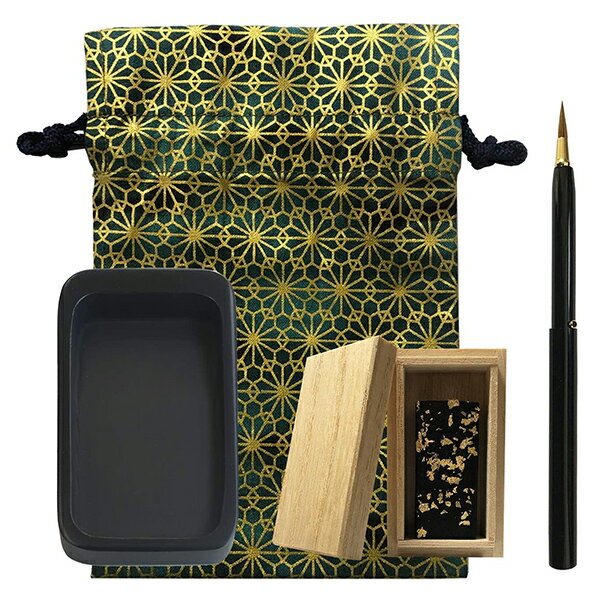 【開明】 piccolo 書せっと 花狭間 『筆 硯 固形墨 書道セット』 HO1281