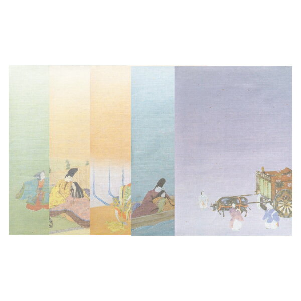 料紙 源氏物語 5色セット 『中字 書道用品 加工紙 和紙 かな 仮名 習字 臨書』AG29