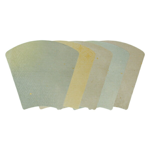 料紙 扇面 みずほ 縦型小 5色セット 20枚入 『細字 書道用品 加工紙 和紙 かな 仮名 習字 臨書』GJ57-3