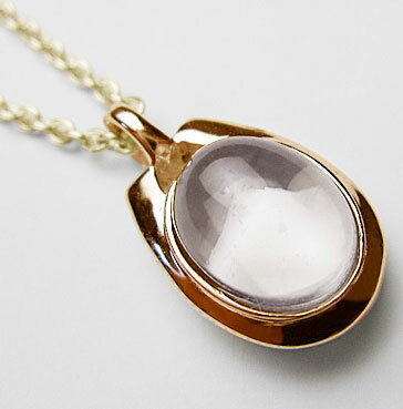 水晶の遺骨ペンダントトップ（少し大きめ）K18PG