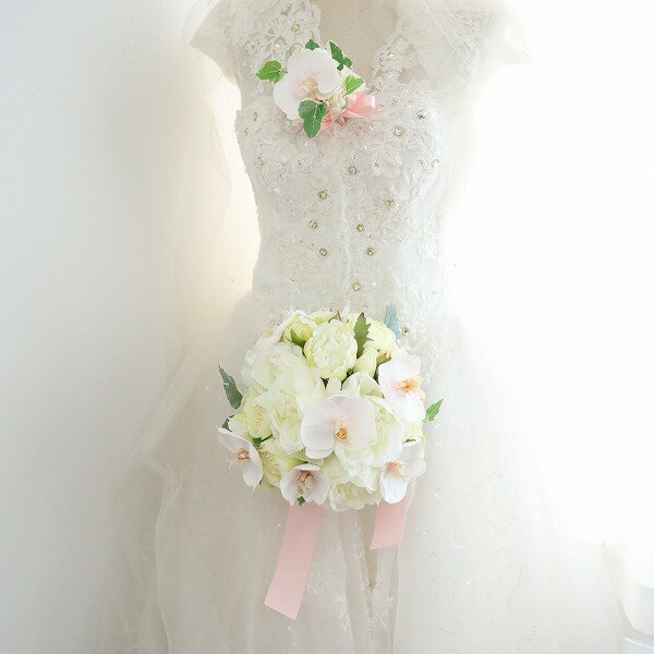 新作【即日発送可能】急な前撮り　胡蝶蘭　クラッチブーケ　フォトウェディング　398