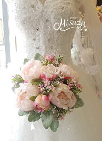 *misuzu*上質大輪ピオニーのクラッチブーケ079前撮り・海外挙式・リゾ婚ブライダル持ち運び簡単