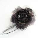 *misuzu* ふわりオーガンローズ【black】&ホロホロファー コサージュ 入学式 卒業式