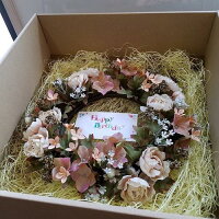 *misuzu*母の日シンプル紫陽花のリースシックなモスパープルウェルカムスペースに!お祝い・ギフトにも!手書きのメッセージを代筆します