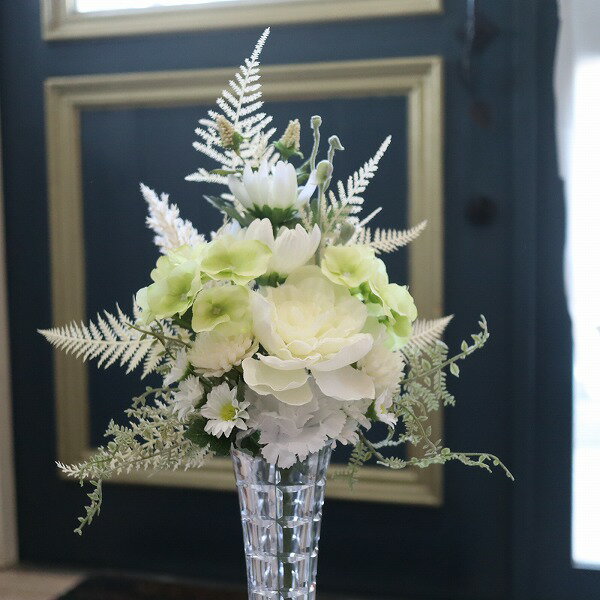 墓花 アートフラワー 仏花 ホワイトカラー お手入れ不要 枯れません　お悔み　お供え　160