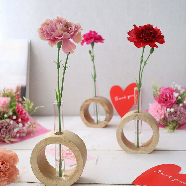 ≪受注制作≫　カーネーション　マジカルウォーターアレンジ　木のぬくもり　母の日　誕生日　ギフト　297