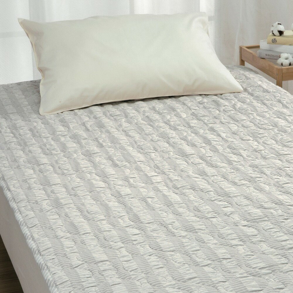 【クーポン+4日～さらにP10倍】きぎの暮らし 綿敷きパッド D 140×205cm 麻入り 麻混 天然素材 ウォッシ..