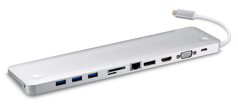 USB-C 10 in 1ドッキングステーション UH3234【HDMI/DisplayPort/VGA USB3.1×3（BC1.2×1）SD / MMC / MicroSD、ギガビットLAN、USB-C（PD対応）】【送料無料】【3年保証】
