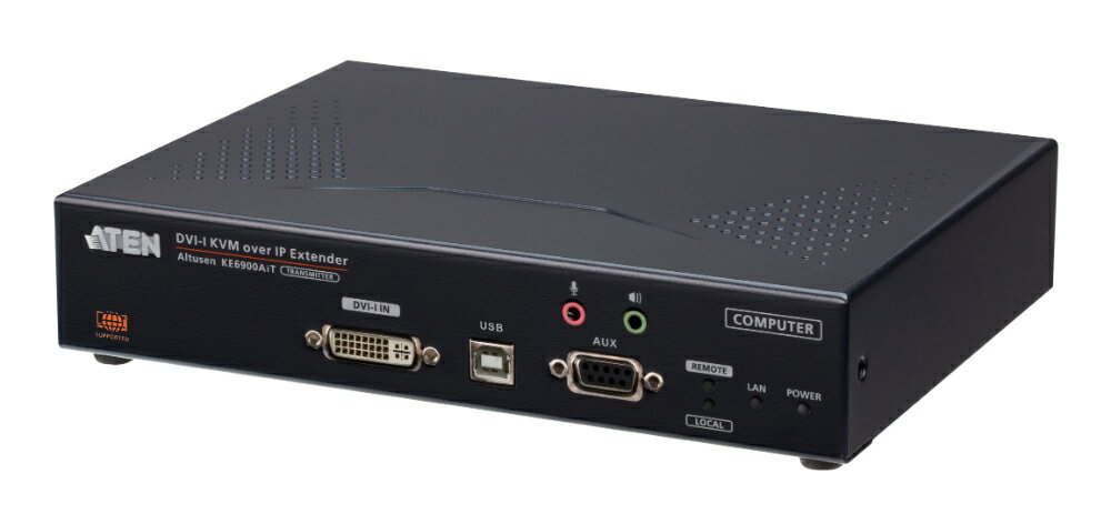 ATEN DVI-Iシングルディスプレイ IP-KVMトランスミッター（インターネットアクセス、デュアル電源/LAN対応） 【KE6900AiT】【送料無料】【3年保証】