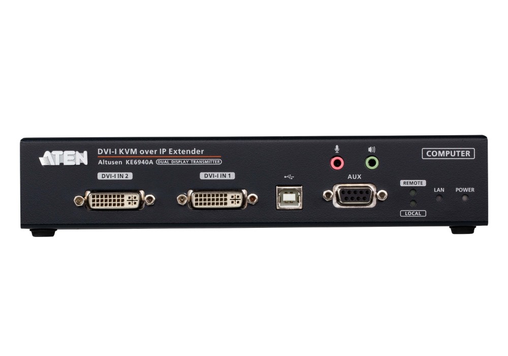 ATENダイレクト楽天市場店のATEN DVI-I デュアルディスプレイ IP-KVMトランスミッター（デュアル電源/LAN対応） KE6940AT【送料無料】【3年保証】｜アングル2
