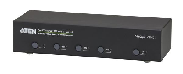 【送料無料】【3年保証】ATEN 4入力1出力 4ポート オーディオ/ビデオスイッチャー【VS0401】