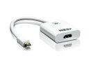 ATEN Mini DisplayPort → HDMIコンバーター(アクティブタイプ、4K対応） 【VC981】 Mini DisplayPort → HDMIコンバーター(アクティブタイプ、4K対応） VC981は、シングルモードのMini DisplayPort信号をHDMI信号に変換できるアクティブタイプのコンバーターです。デュアルモードDisplayPort（DP++）※に対応していないビデオソースをHDMI対応ディスプレイに接続したい場合や、4K解像度にも対応しているので、高画質な信号変換を必要とする場合に最適な製品です。 ※デュアルモードDisplayPort（DP++）では、DVIやHDMIのデジタル信号での出力にも対応しています。 シングルモードのMini DisplayPort信号をHDMI信号に変換するアクティブタイプのコンバーター 解像度 - 最大4K UHD（3,840×2,160@30Hz(4:4:4)） AMD EyefinityTM Technology（マルチディスプレイ設定）対応 オーディオ対応 セットアップ用ソフトウェア不要 HDCP1.4対応 デバイス接続数1ビデオ入力インターフェースMini DisplayPort オス×1ビデオ出力インターフェースHDMIタイプAメス×1オーディオ出力HDMIタイプAメス×1ビデオ最大解像度3,840×2,160@30Hz（4:4:4）、 1,920×1,200@60Hz最大ピクセルクロック297 MHz規格準拠DisplayPort 1.2a、HDMI(3D、Deep Color、4K)、HDCP 1.4電源供給モードバスパワー動作環境動作温度0〜50℃保管温度-20〜60℃湿度0〜80%RH、結露なきことケースケース材料プラスチック重量0.04 kg ( 0.09 lb )サイズ(W×D×H)45×175×15 mm