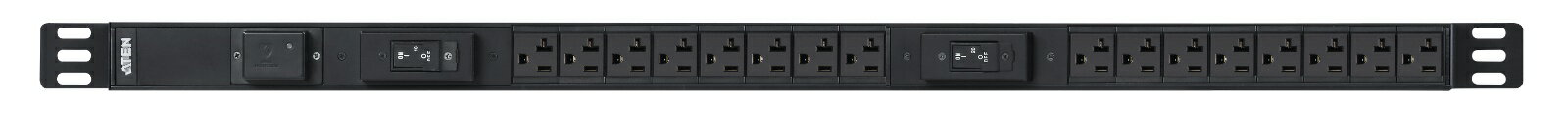 萤光灯, 电灯泡 - 【3年保証】ラック用電源タップ/ コンセントバー（0U/100V/30A/NEMAタイプ 16ポート/サージ保護回路付き）【PE0316SA】