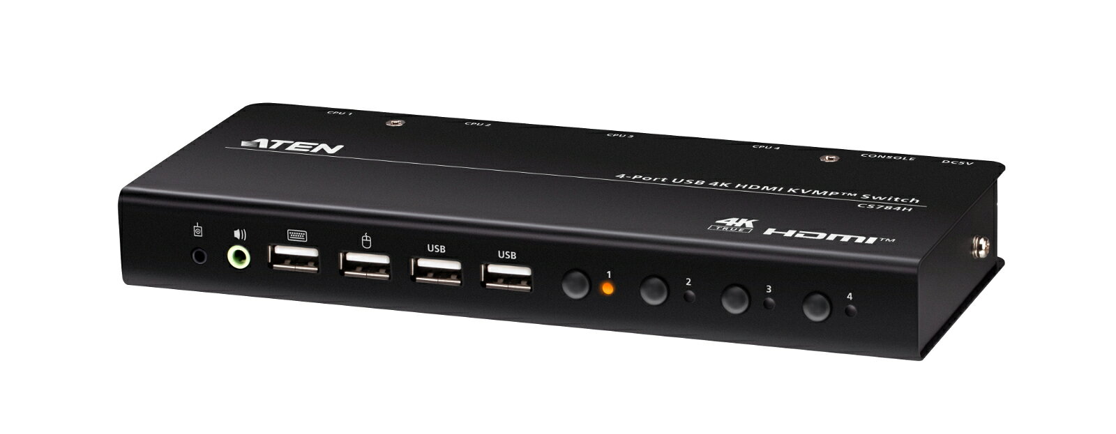【送料無料】【3年保証】4ポート USB HDMI KVMP™スイッチ（4K60p対応、2ポートUSB 2.0ハブ搭載）