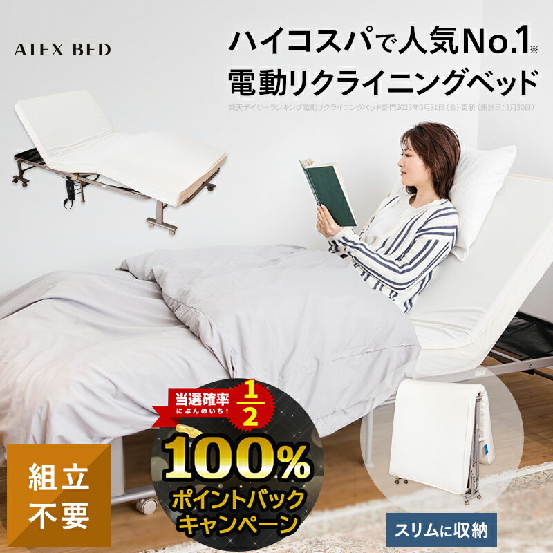 収納式 電動リクライニングベッド AX-BE560 電動ベッド