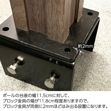 フェンス 目隠し アルミ ボーダーフェンスポール用 金具 10cmブロック専用金具 単品1個 外構 DIY 木目調 おしゃれ 簡単 外構フェンス albb-7010