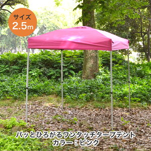 39対応 バッとひろがるワンタッチ テントM(2.5×2.5m) 【ピンク】 商品型番:nnwtp-250-pk