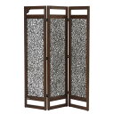 39対応 アジアン家具 @CBi アクビィ チーク無垢材 × ラタン 3連パーティション 幅40cm 奥行2.5cm 高さ160cm (パーティション1枚あたりの大きさ) rtn-acp333ka