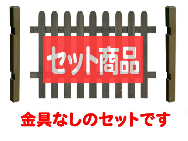 フェンス ピケットフェンス ストレート型 ロータイプ 金具なし 基本1面セット 土 木製 目隠し おしゃれ 庭 屋外 ボーダーフェンス 外溝 DIY 幅120cm 高さ95cm bfstps-loxx
