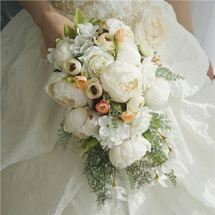 ウエディングブーケ 花嫁 ブーケ 手作り ウェディングブーケ 結婚式 ブライダルブ...