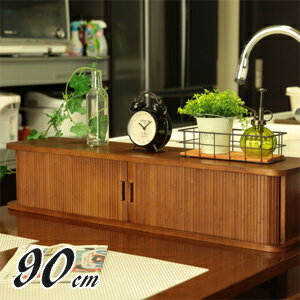 キッチン上収納ラック 【ジャバラ扉式カウンター上収納 幅90cm KTX-90】 【送料無料】 [カウンター上を..