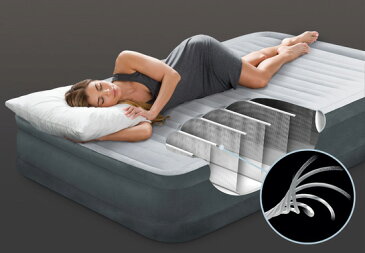 ＼ページ限定・ティースプーン付／　INTEX エアーベッド ダブル TWIN COMFORT-PLUSH MID RISE AIRBED 67767JB ★送料無料★［電動エアーベッド 電動ベッド ダブルベッド］