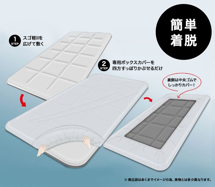 ボックスシーツ【送料無料】【テイジン スゴ軽2 BOXカバー ダブル】BOXシーツ 全周ゴム仕様で着脱が簡単なボックスカバー 帝人 TEIJIN 洗濯機OK 敷き布団カバー オールシーズン対応 敷布団カバー 柔らかい肌触りのソフトタッチで快適 [3]