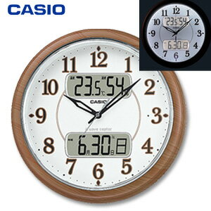 【在庫有】ライト付き 掛時計 【カシオ フルブライト夜見えライト付きクロック ITM-900FLJ-5JF】 ［送料無料・代引料無料］ 日付 温湿度 掛け時計 LEDライト付き 電波クロック 掛時計のサムネイル