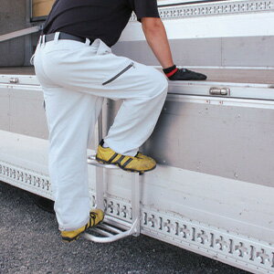 トラック用 ステップ 【片手スライド棒付きステップ トラック用 a31389】 ［送料無料］ トラック用 アルミ 踏み台 昇降用 ステップ てすり付き はしご トラック用ステップ 安心