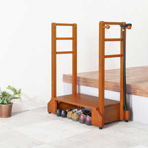 手すり付き玄関踏み台 両側手すり 幅76.5 VH-7938-D