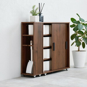 ＼ページ限定・ティースプーン付／　キャスター付き 薄型トイレラック ブラシ収納付き RTR-1349