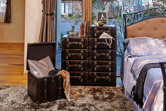 【送料無料】【チェスターシリーズ 収納スツール MC-6002】 合成皮革 合皮レザー スクエア 収納付きチェア 椅子 リビングチェア 個性的 トランク型 おしゃれ かわいい