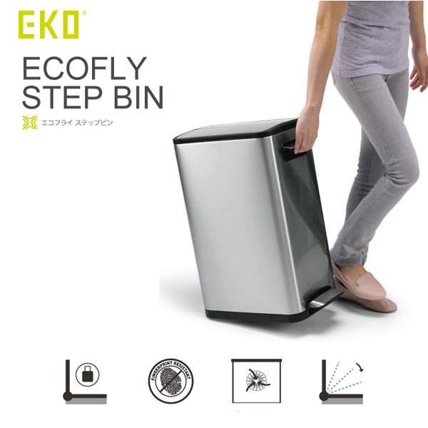 樂天商城 - EKO ゴミ箱　キャスター付き 【EKO EK9377MT-45L エコフライステップビン45L シルバー 1871006】 【送料無料・保証付】　ステンレス 大型 ごみ箱 ダストボックス