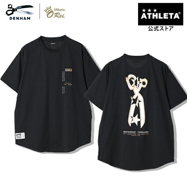 DENHAMxATHLETA - ATDH SALVADOR SS TEE デンハム アスレタ Tシャツ DENHAM ATHLETA 半袖 トップス フットサル サッカー ブラック 黒 チャコール