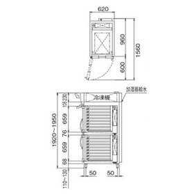 【代引き不可】福島工業株式会社　QBX-216DCLT2　W620×D945（1057）×H1920（1945）mm　ベーカリー機器　デュコンディショナー（2室独立制御）