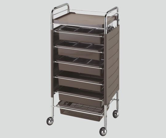 仕切り付収納ワゴン(C265) ブラウン 430×300×865mm ※沖縄・離島配送不可 ※代引不可