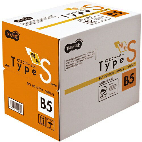 TANOSEE　αエコペーパー　タイプS　B5　1箱（2500枚：500枚×5冊）