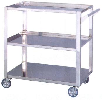 【送料無料】 3段式回診車　取っ手 キャスター付き　Lサイズ　C-3CL　ワゴン/病院/クリニック/処置台/安い/激安　※沖縄・離島配送不可