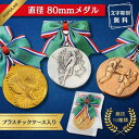 メダル 名入れ 80mm 表彰 メダル ケース プラスチックケース 金銀銅 直径80mm 8cm 卒部記念 部活 引退 プレゼント ケース入 リボン 首掛けリボ...
