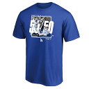 マジェスティック ドジャース 大谷翔平 50-50 FIRST ONE IN MLB HISTORY Tシャツ / ブルー / 130 150