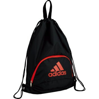 【ネーム加工可】アディダス adidas サック型 ボール用ナップ サッカー 黒×赤 1個入れ 横40×縦50cm AKM33RBK