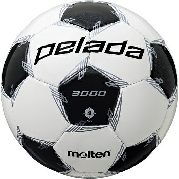 【ネーム加工可】モルテン molten サッカーボール ペレーダ3000 土用 4号球 ホワイト メタリックブラック 検定球 F4L3000