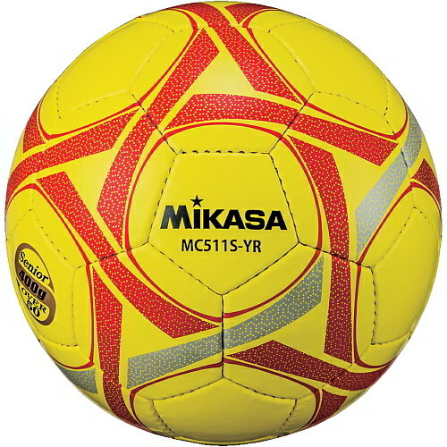 ボール 【ネーム加工可】ミカサ MIKASA サッカーボール 軽量5号球 約400g シニア用(50歳〜) イエロー×レッド MC511S-YR