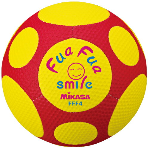 ミカサ MIKASA　ふぁふぁスマイルボール　4号　FFF4-YR　黄×赤　サッカーボール　やわらかい素材を使用しているので当たっても痛くない！のサムネイル