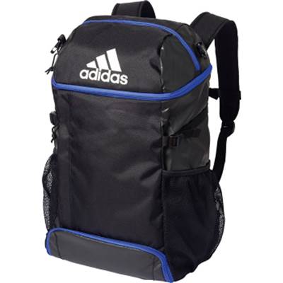 【ネーム加工可】アディダス adidas ボール用デイパック 32L サッカー 黒×青 横30×縦58×奥行23cm ADP31BKB