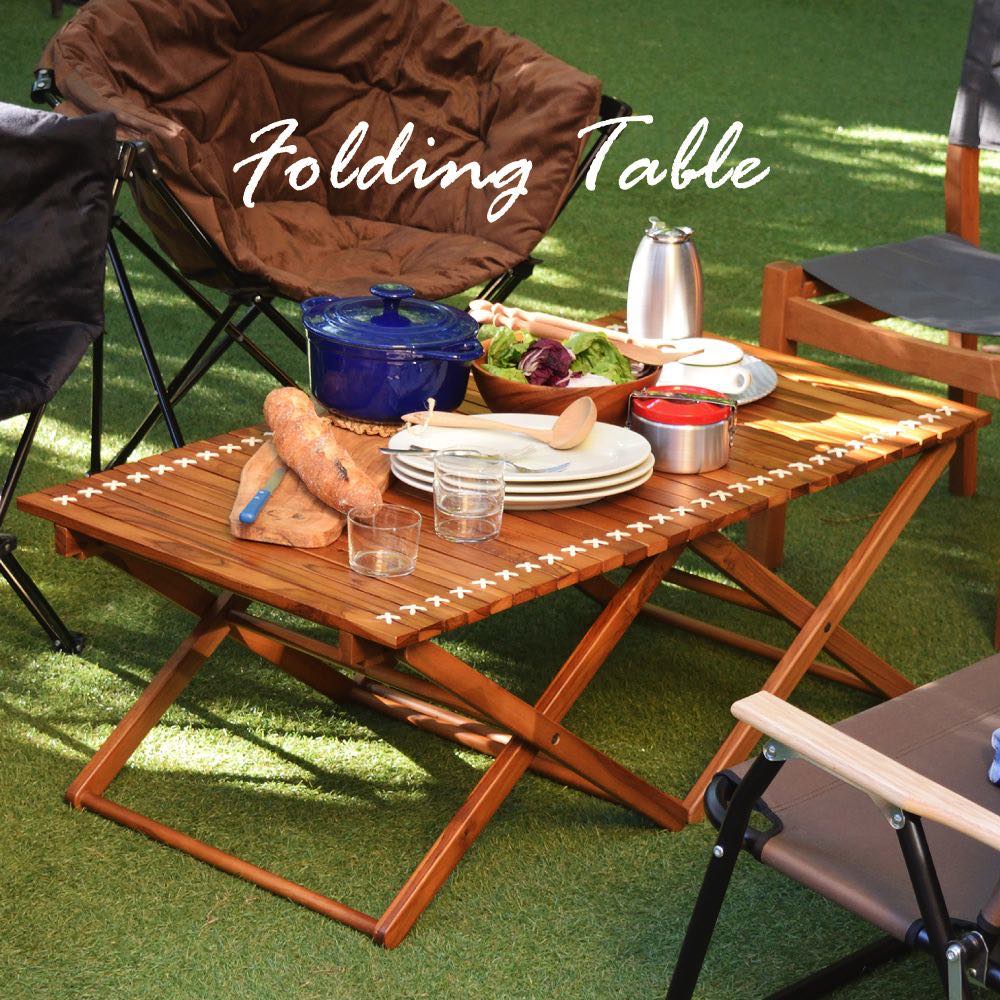 アウトドアテーブル 折りたたみ ダイニングテーブル 2人用 木製 キャンプ おうちキャンプ キャンプギア グランピング 新生活
