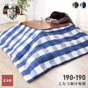 【10%OFFクーポン配布中】 薄掛け こたつ布団 正方形 190x190 防寒 こたつ掛け布団 コタツ布団 こたつ用品 コタツ ギンガムチェック グレー ブルー 起毛 フリース生地 おしゃれ 父の日
